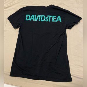 RARE DAVIDsTEA Staff Tea Guide V-Neck Black Shirt Medium